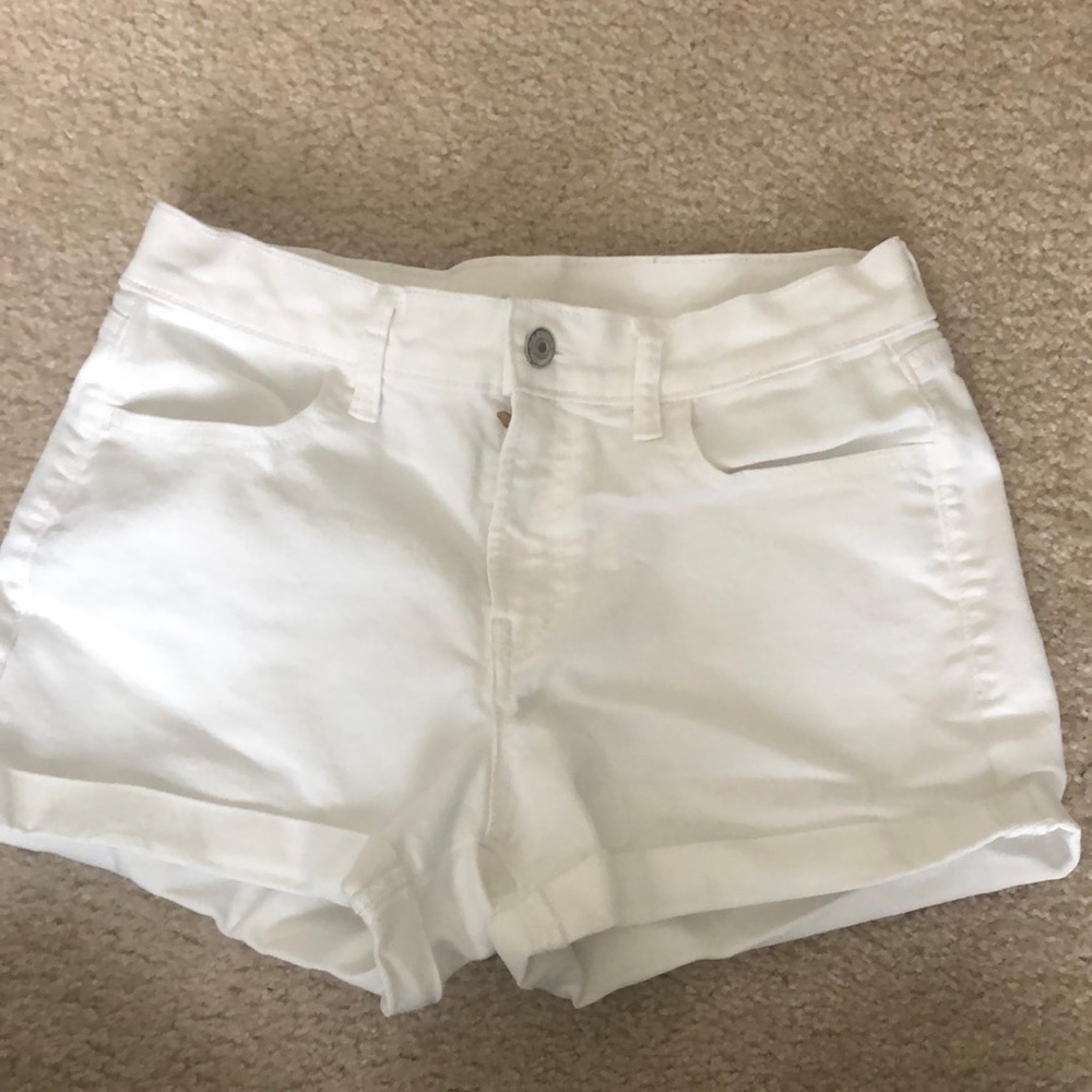 White jean shorts